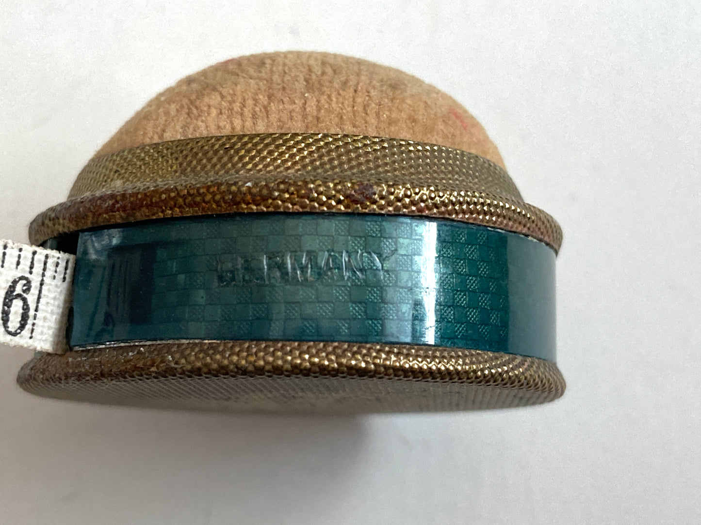 Antique Germany Sewing Tape Measure Pin Cushion Combo