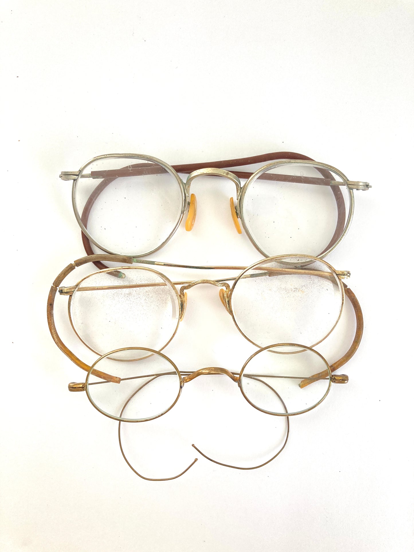 Three Pair of Antique Eye Glasses with Cases