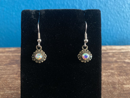 AB Crystal & Brass Liz Palacios Style Fish Hook Earrings