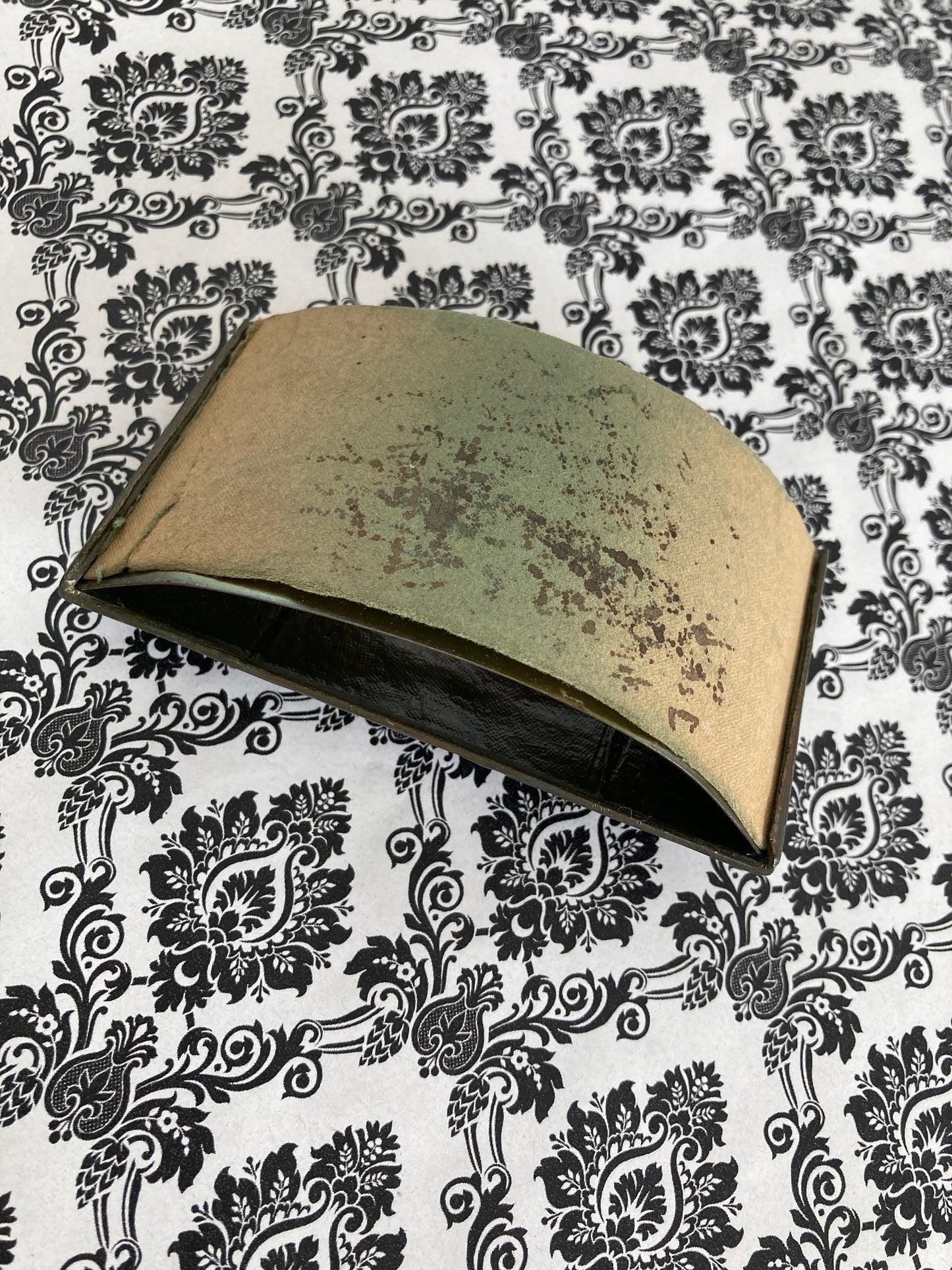 Antique Bronze Rocking Ink Blotter Art Nouveau Forget Me Not