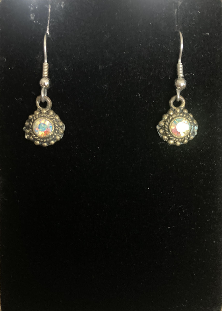 AB Crystal & Brass Liz Palacios Style Fish Hook Earrings