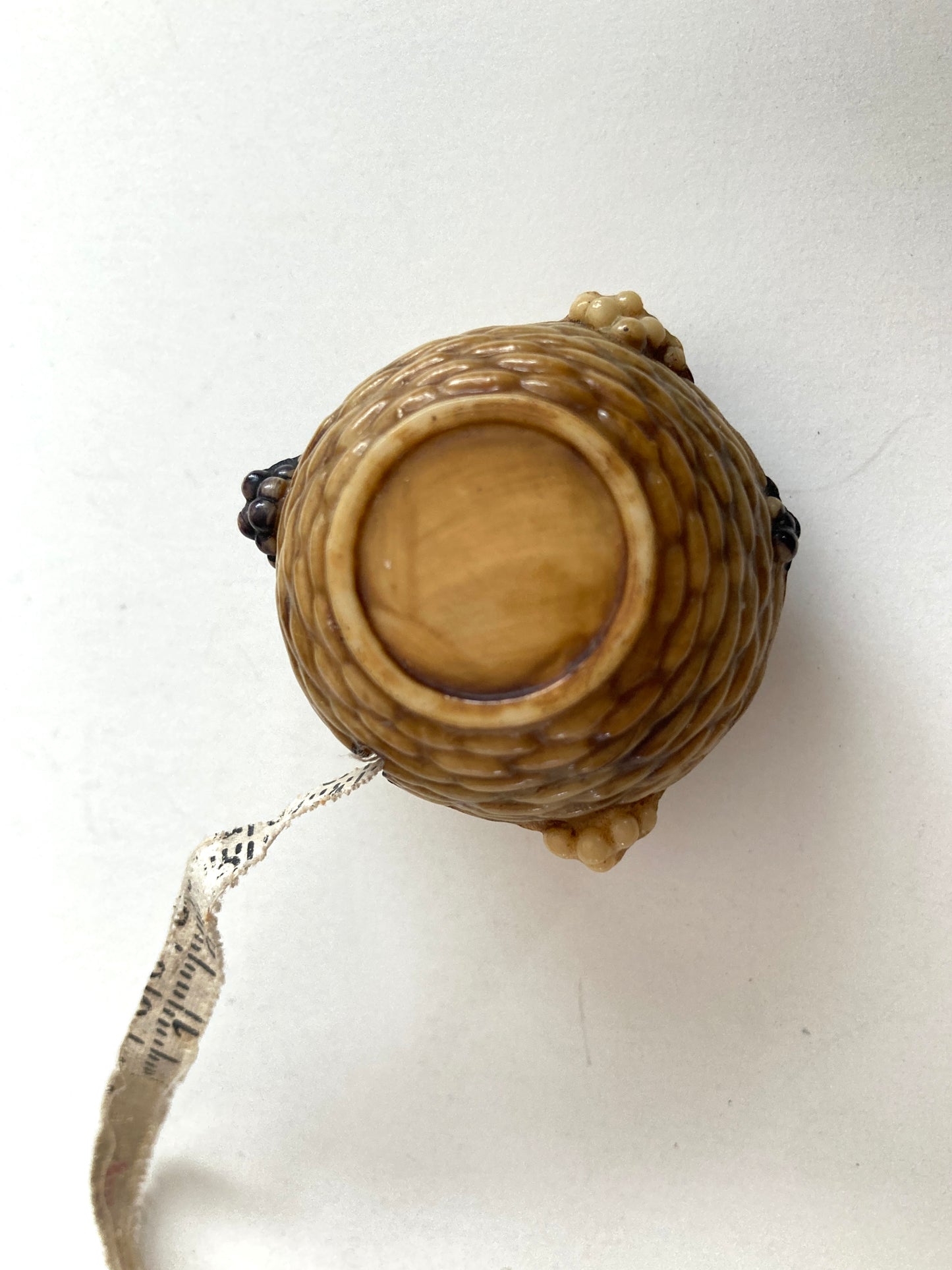 Antique Sewing Tape Measure Celluloid Basket of Fruit