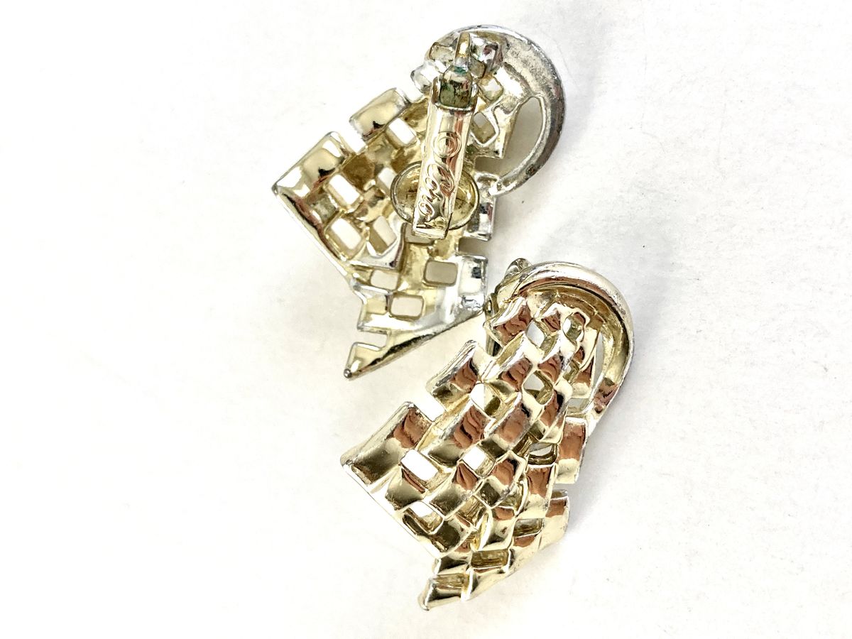 Coro Basket Weave Clip-On Earrings