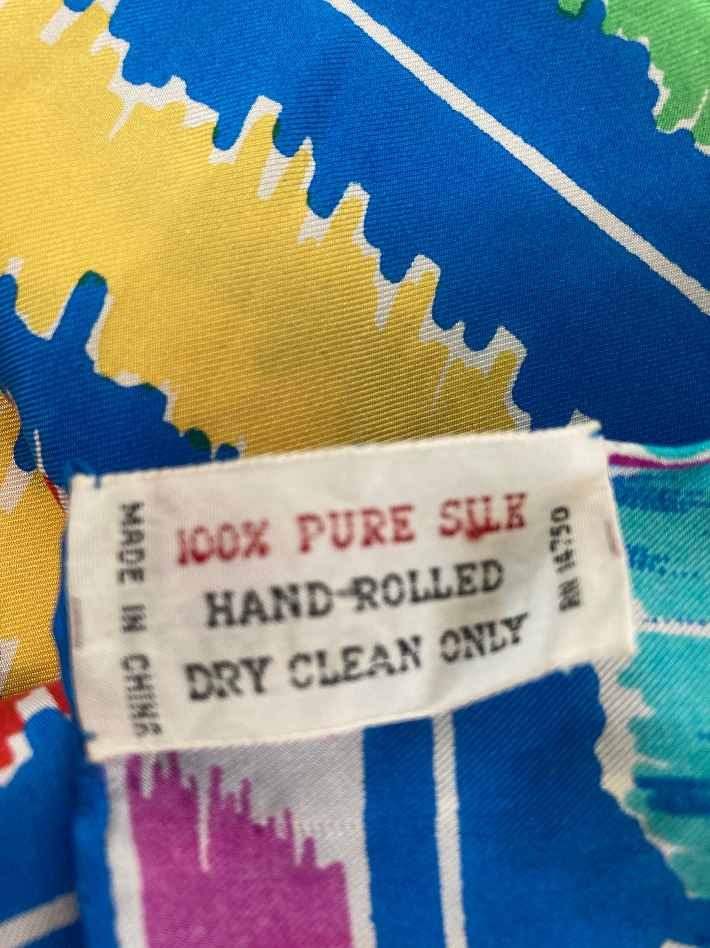 Vintage Silk Scarf Long and Colorful