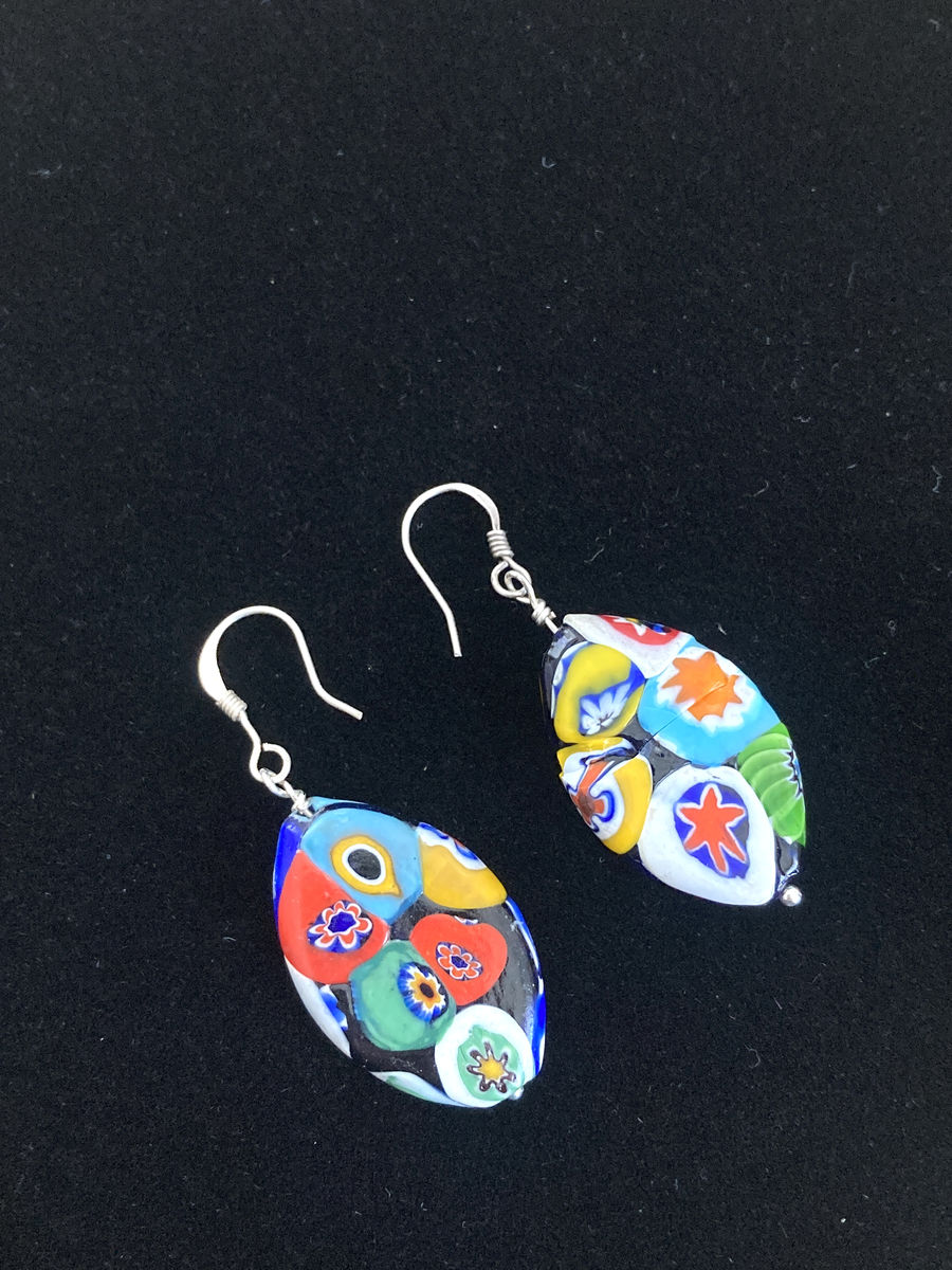 Millefiori Clay Drop Earrings