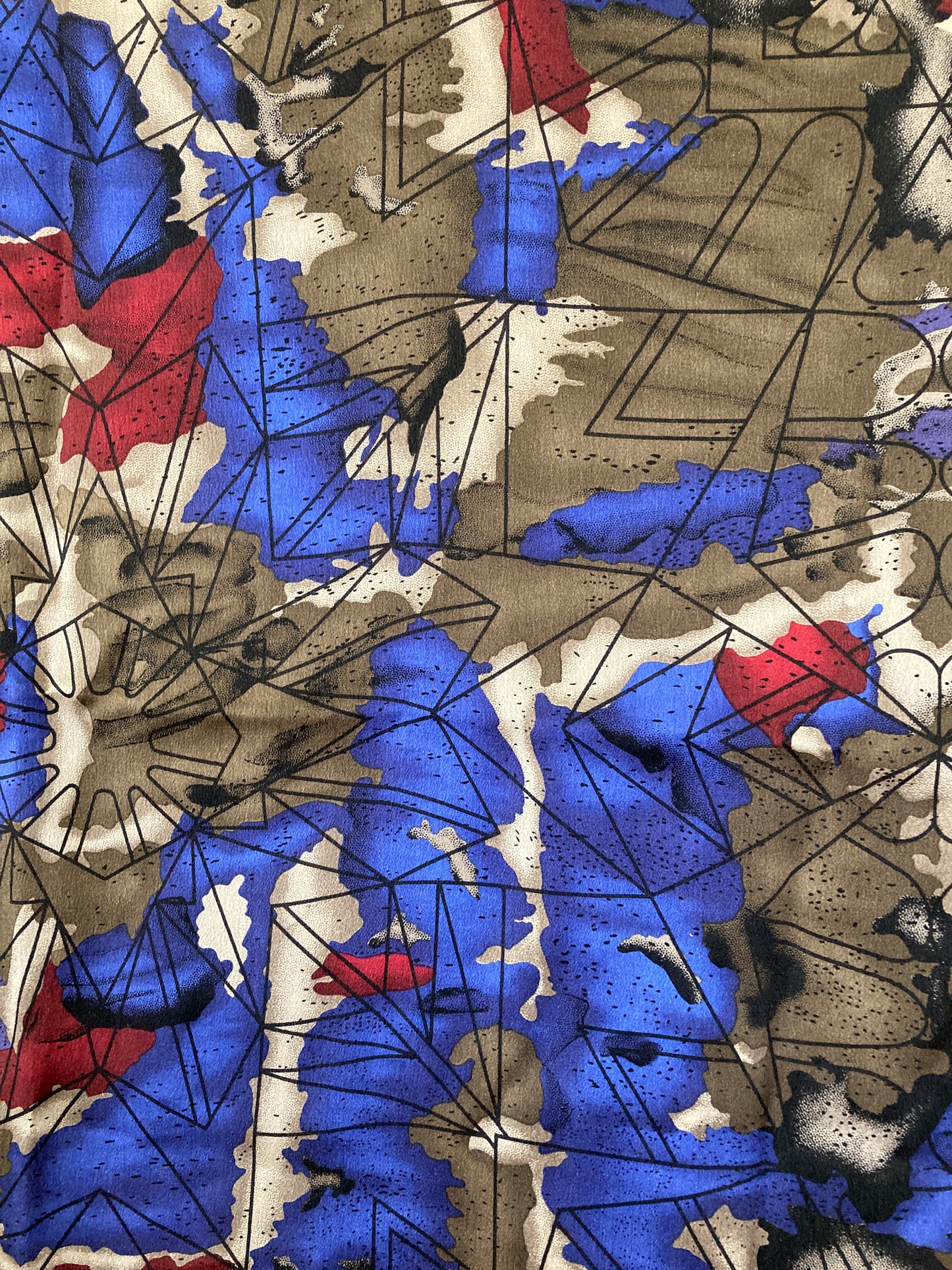 Vintage Ginnie Johansen Silk Scarf Brown Multi Color