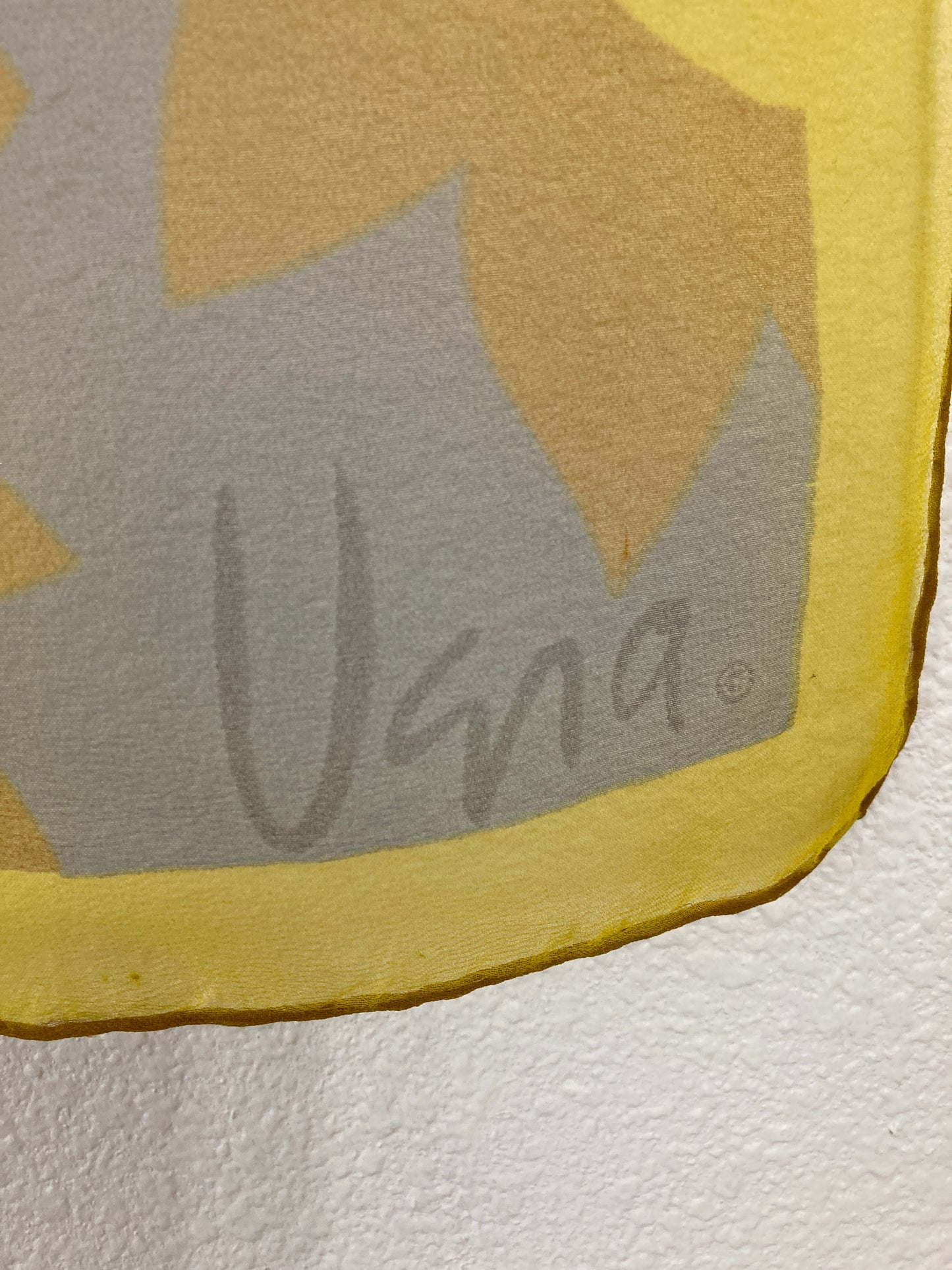 Vera Sheer Scarf with Yellow and Gray Sunflowers and Leaves