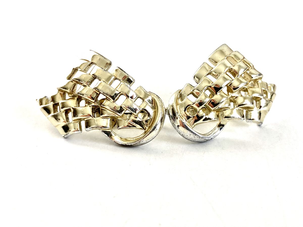 Coro Basket Weave Clip-On Earrings