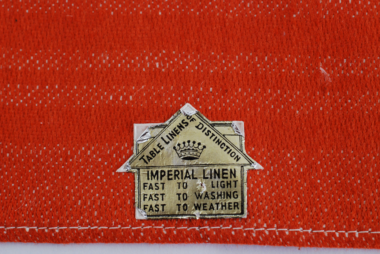 Linen Kitchen Towel NOS made in Czech Burnt Orange
