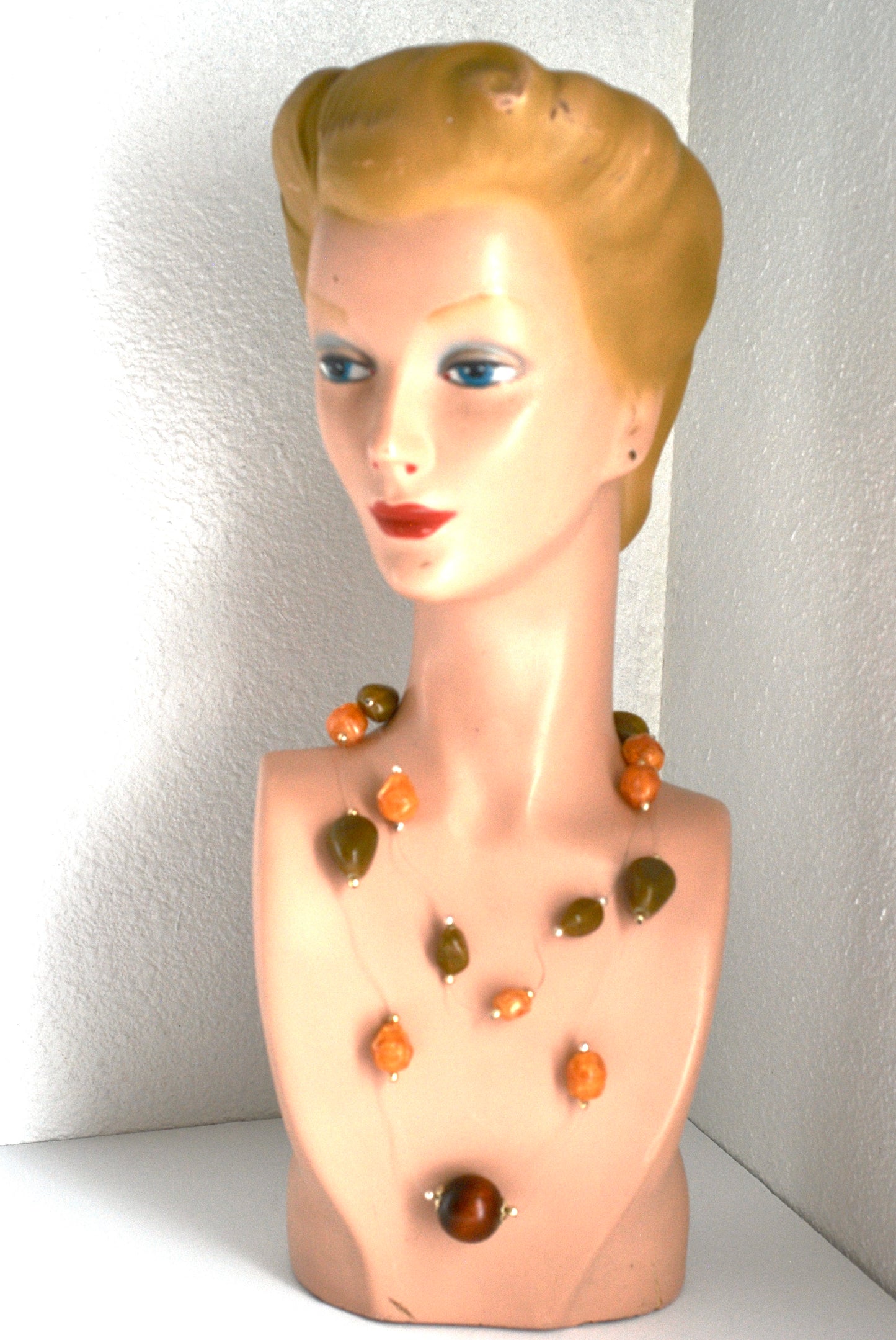 Vintage 1970s Floating Illusion Necklace Fall Colors