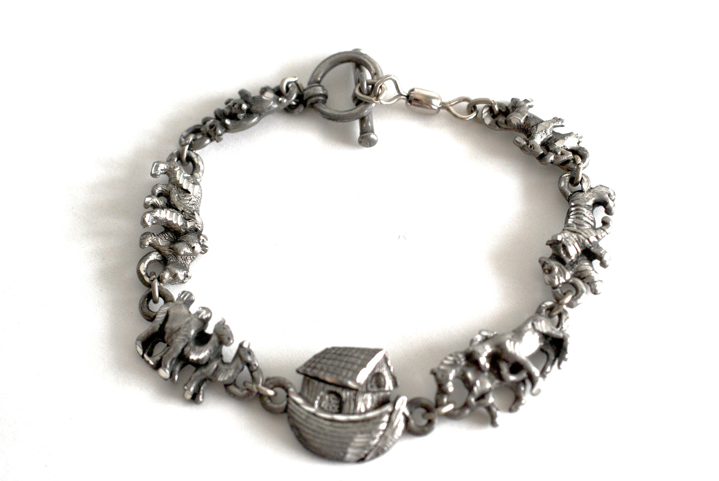 Pewter Noah's Ark Bracelet marked EJC 96