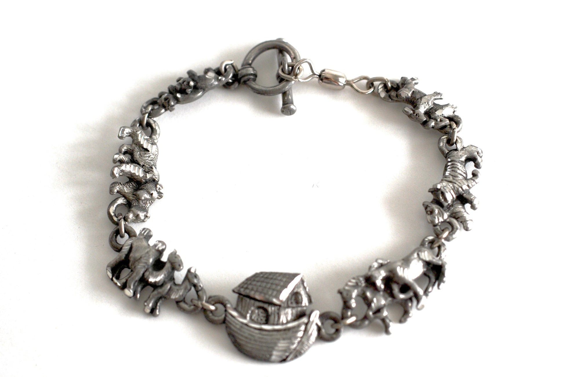 Pewter Noah's Ark Bracelet marked EJC 96