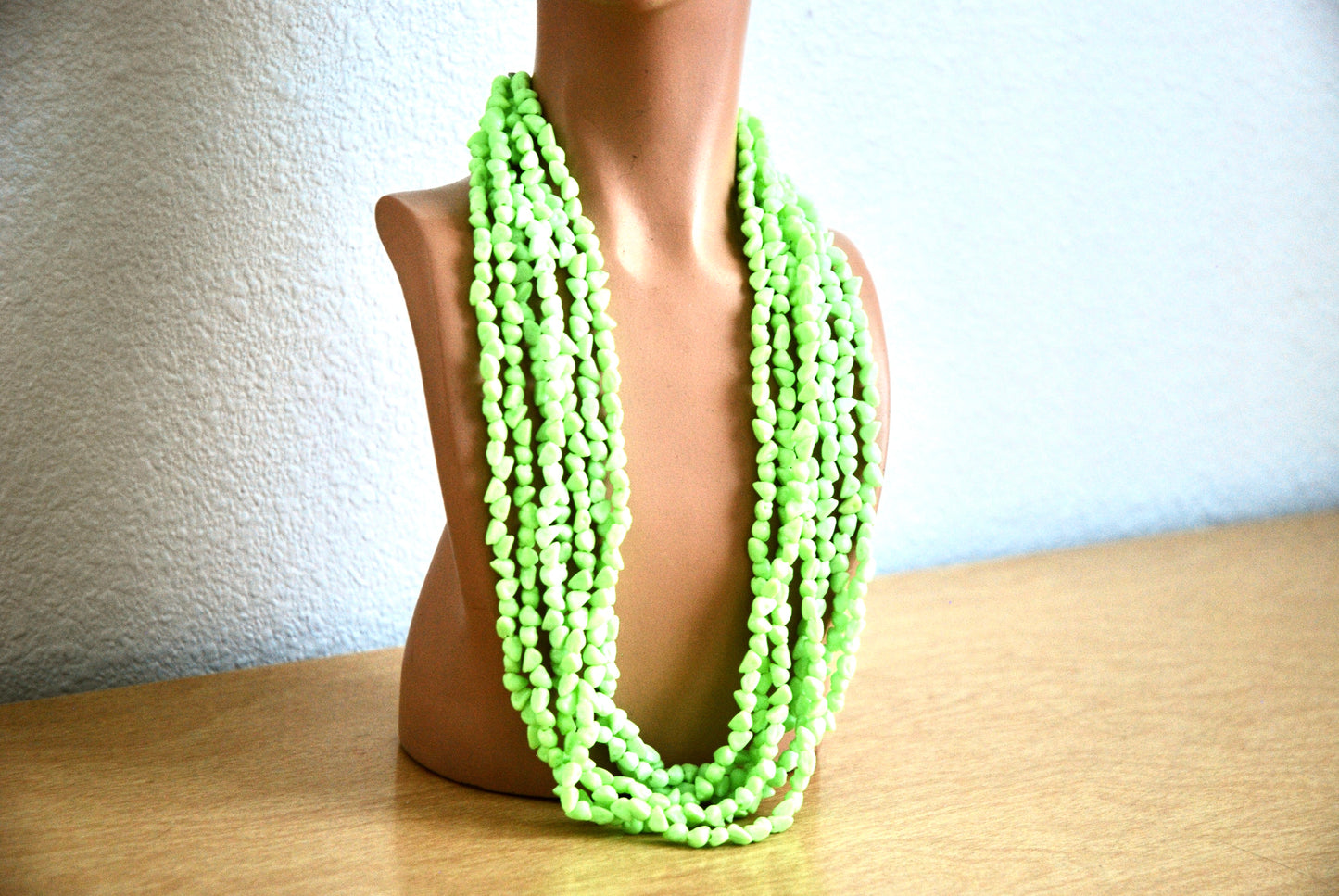 Lime Green Multi Strand Necklace