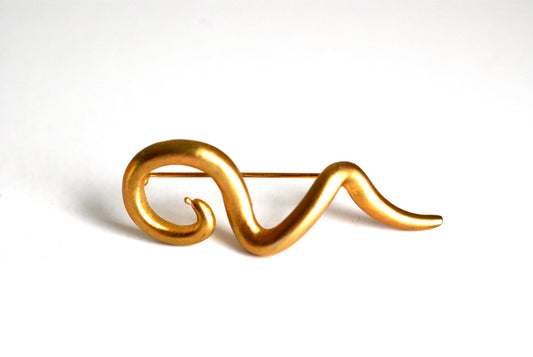 Vintage Gold-Tone Squiggle Brooch