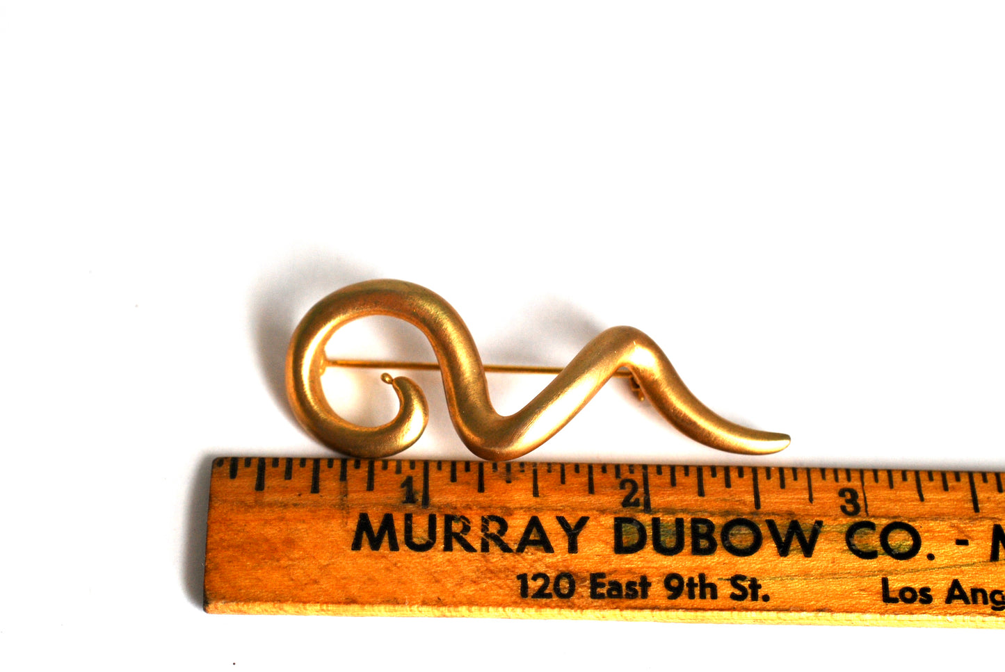 Vintage Gold-Tone Squiggle Brooch