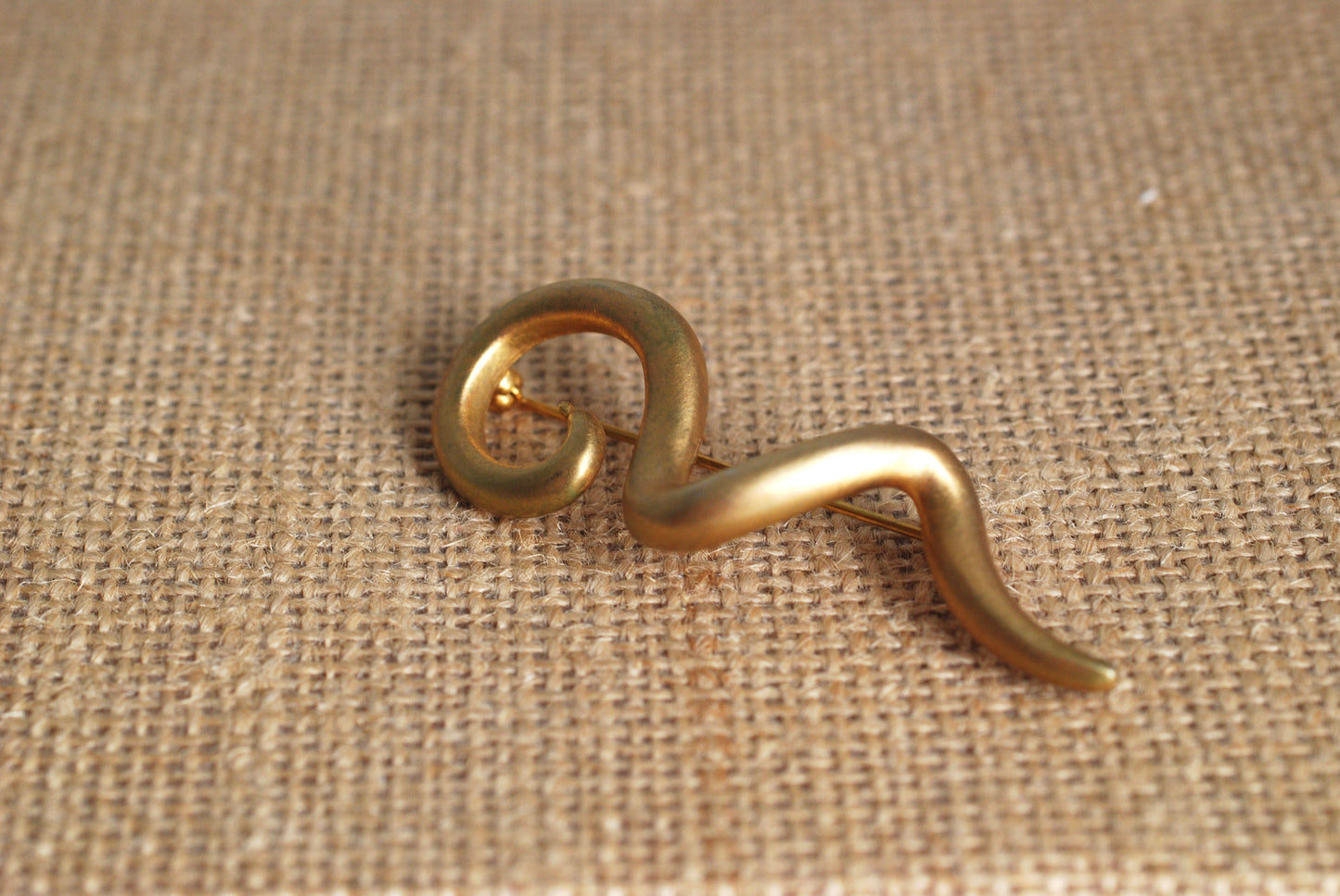 Vintage Gold-Tone Squiggle Brooch