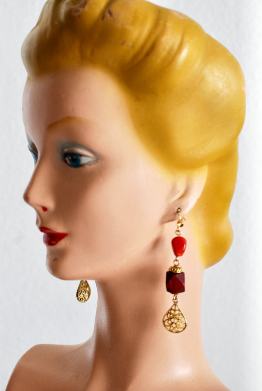 Fall Colors Mixed Media Dangle Earrings