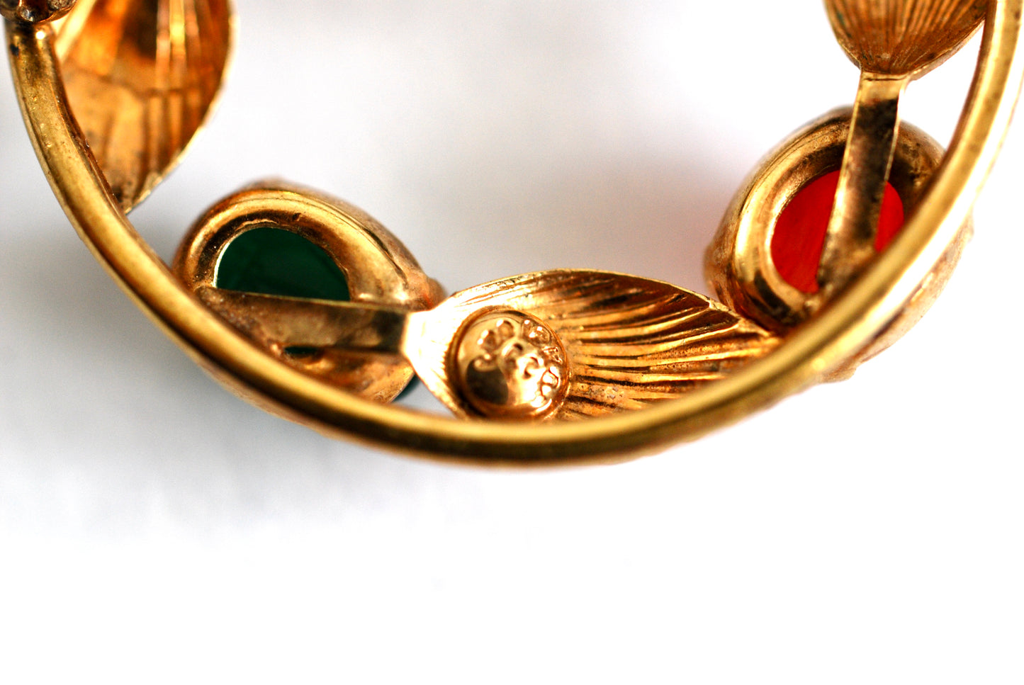 Gold Filled Circle Scarab Brooch