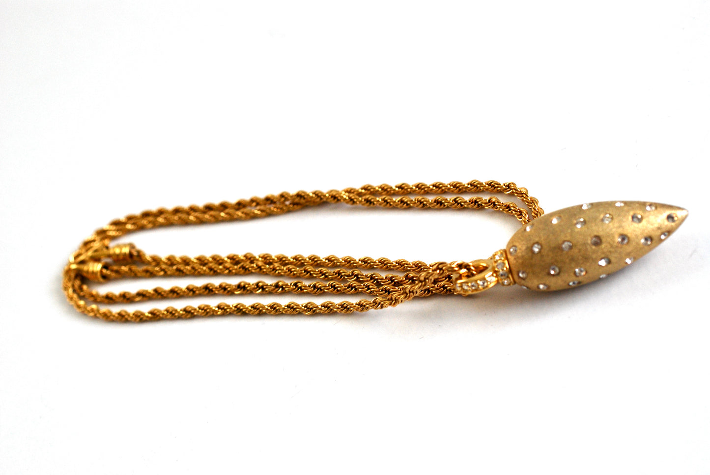 Vintage Swarovski Gold Tone Pendant on Long Chain