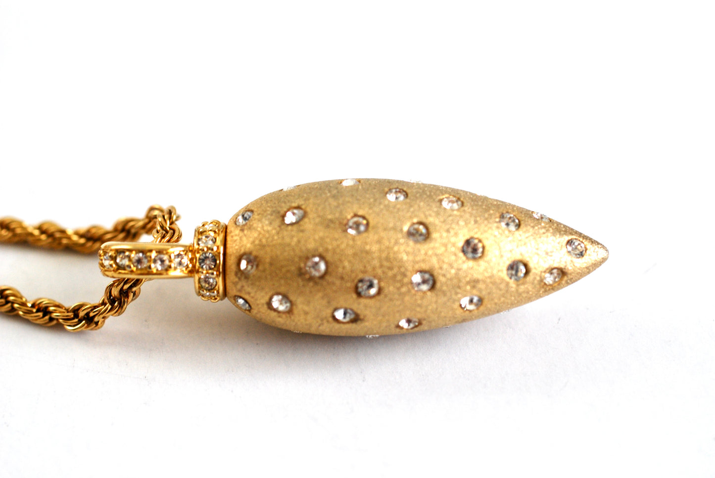 Vintage Swarovski Gold Tone Pendant on Long Chain
