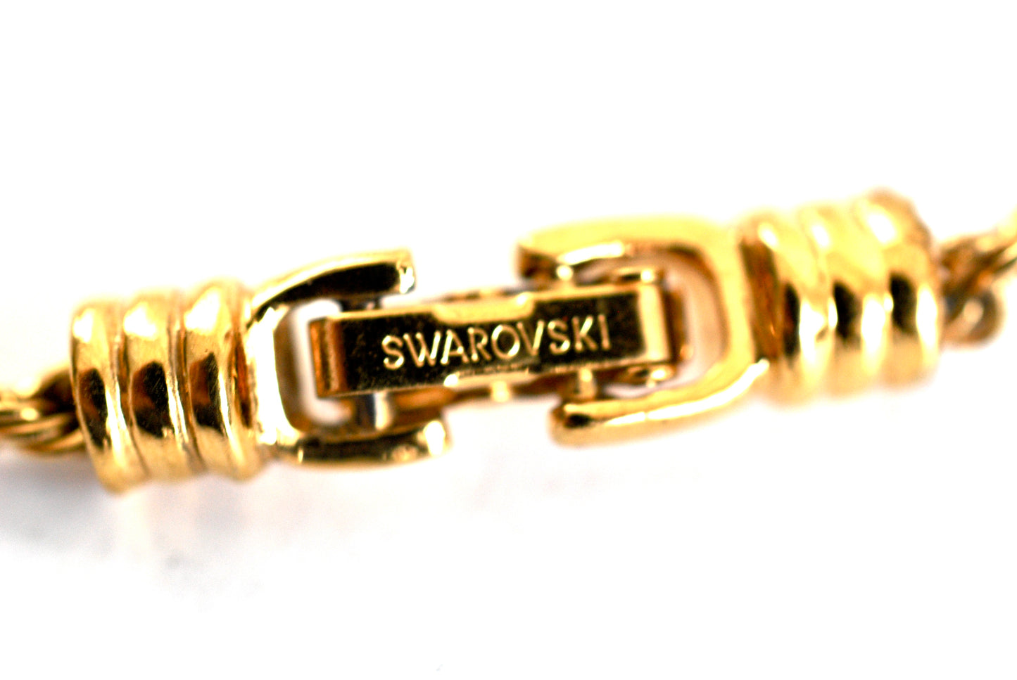 Vintage Swarovski Gold Tone Pendant on Long Chain