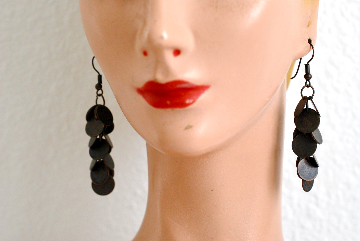 Copper Disc Cha Cha Bracelet and Earrings Set