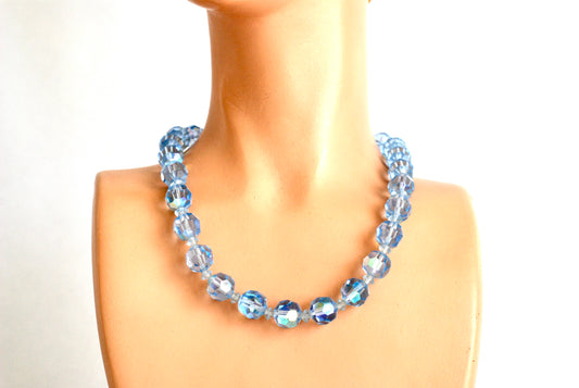 Vintage AB Crystal Choker in Light Blue