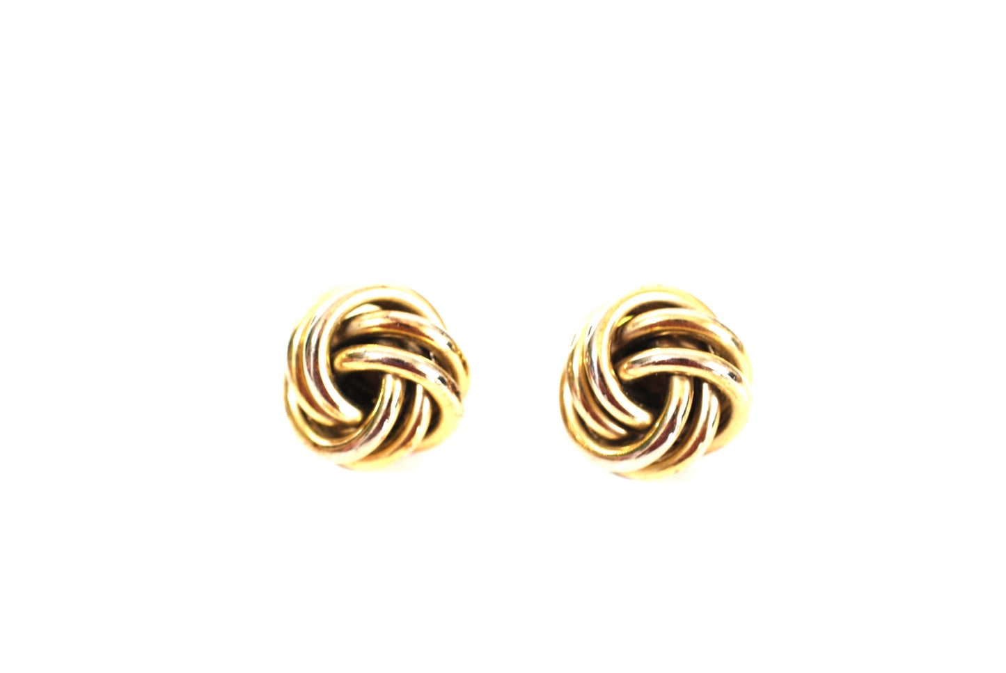 Gold Tone Love Knot Earrings Post Style Pierced