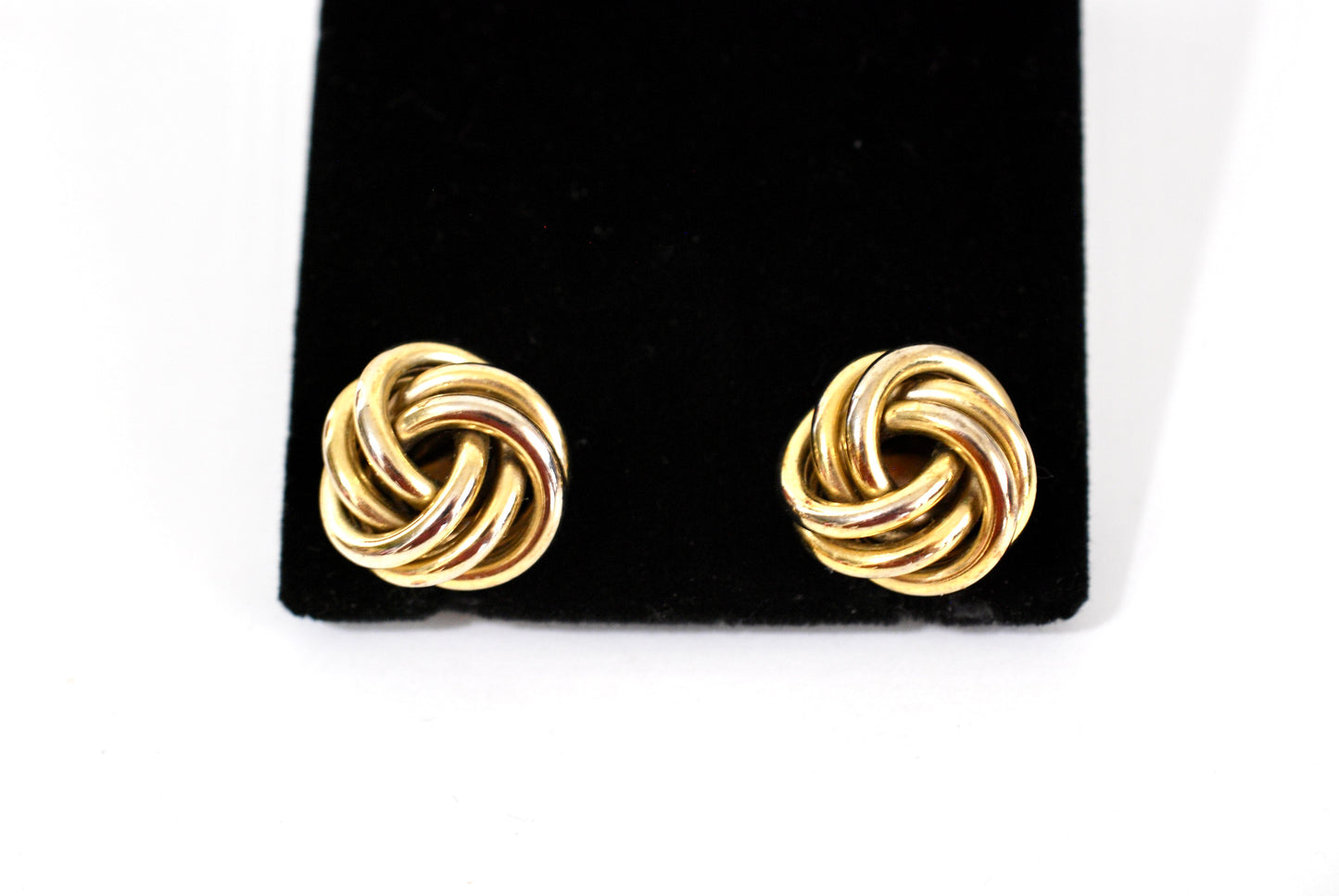 Gold Tone Love Knot Earrings Post Style Pierced