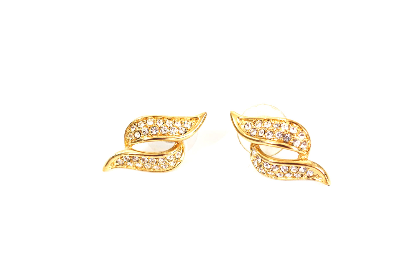 Rhinestone Encrusted S Shaped Earrings