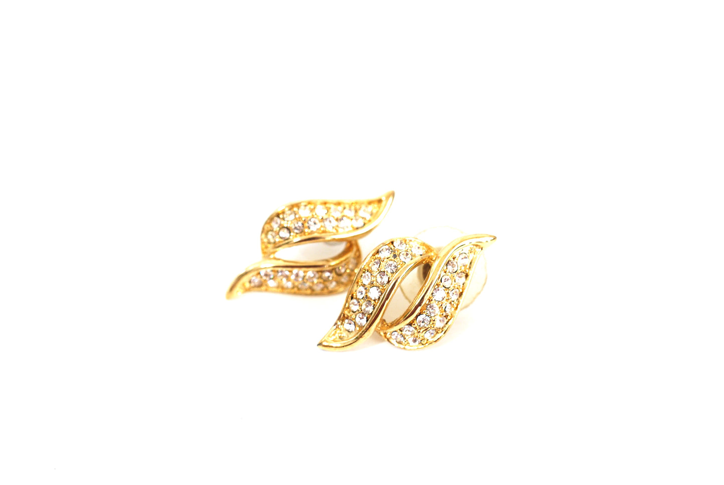 Rhinestone Encrusted S Shaped Earrings