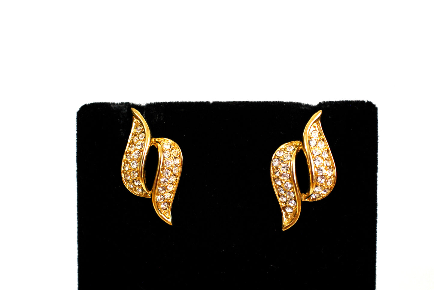 Rhinestone Encrusted S Shaped Earrings