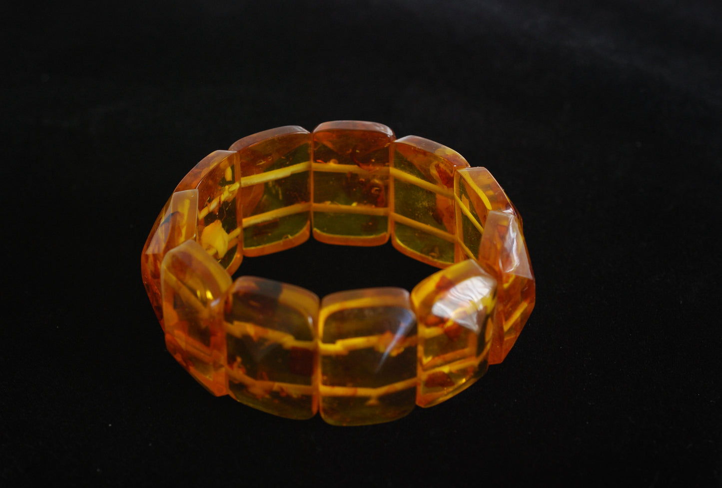 Faux Amber Stretch Bracelet w/Copal Inclusions