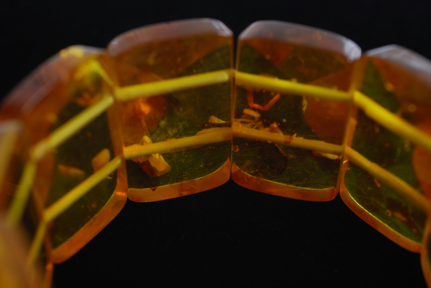 Faux Amber Stretch Bracelet w/Copal Inclusions