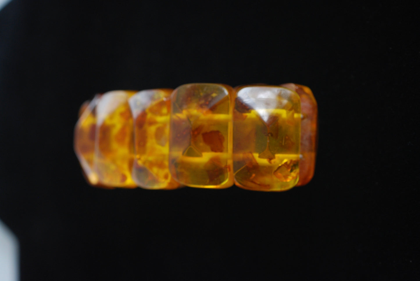 Faux Amber Stretch Bracelet w/Copal Inclusions