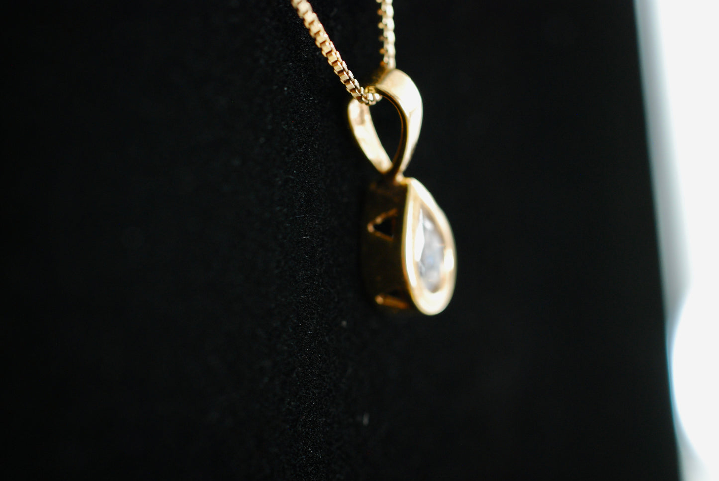 Pear Shaped Gold Plated CZ Pendant Necklace