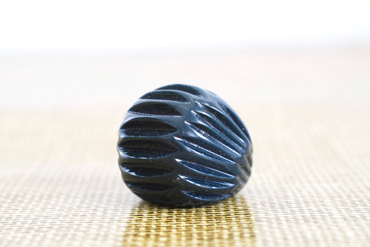 Huge Chunky Deep Green Carved Plastic Ring size 5