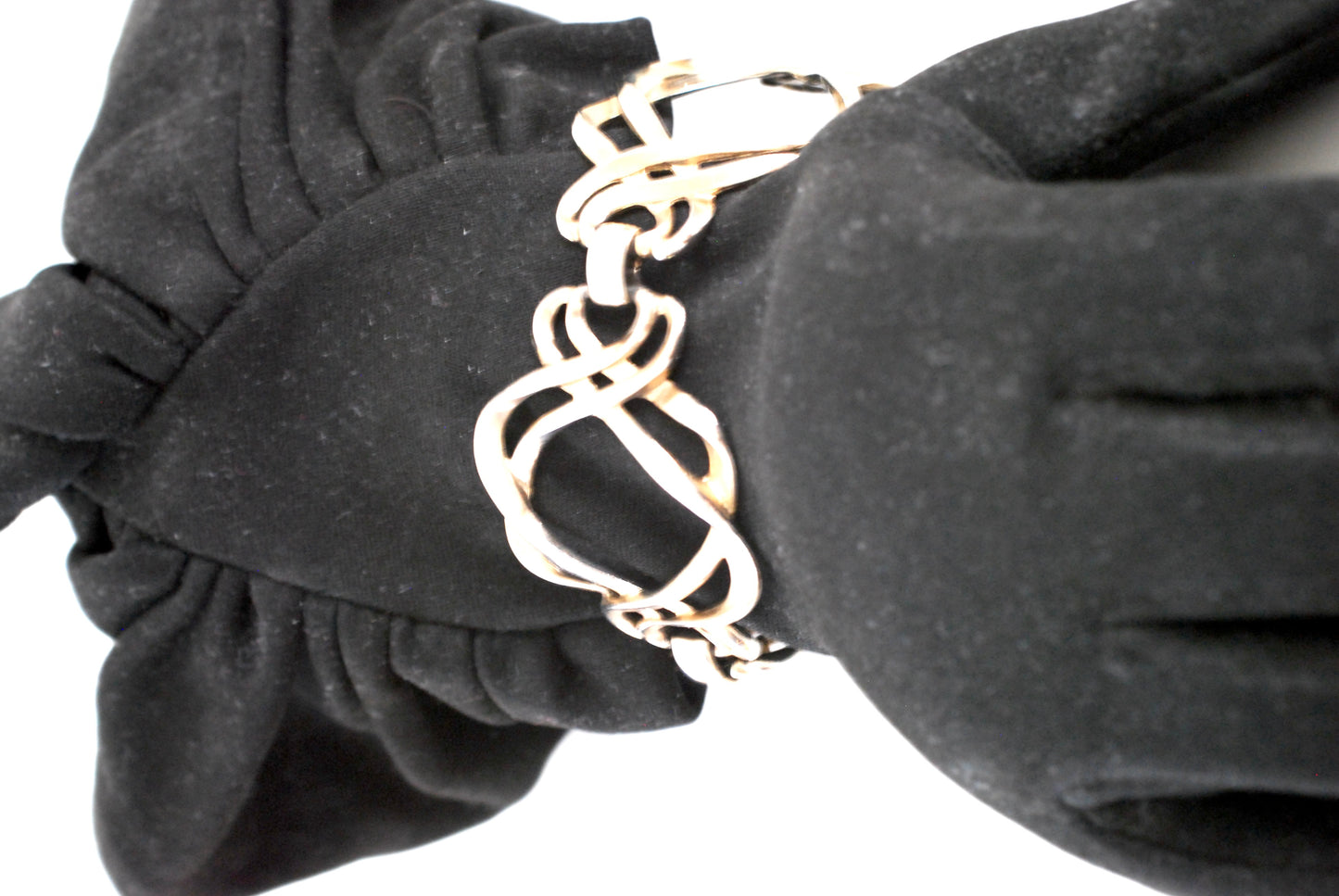 Silver Tone Large Open Love Knot Link Bracelet