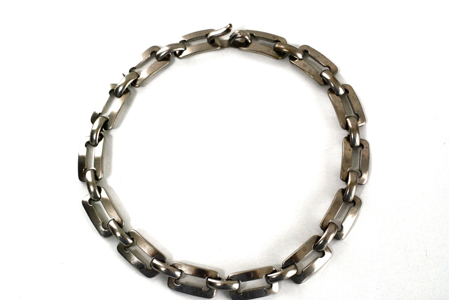Vintage Chunky Steel Link Choker Necklace