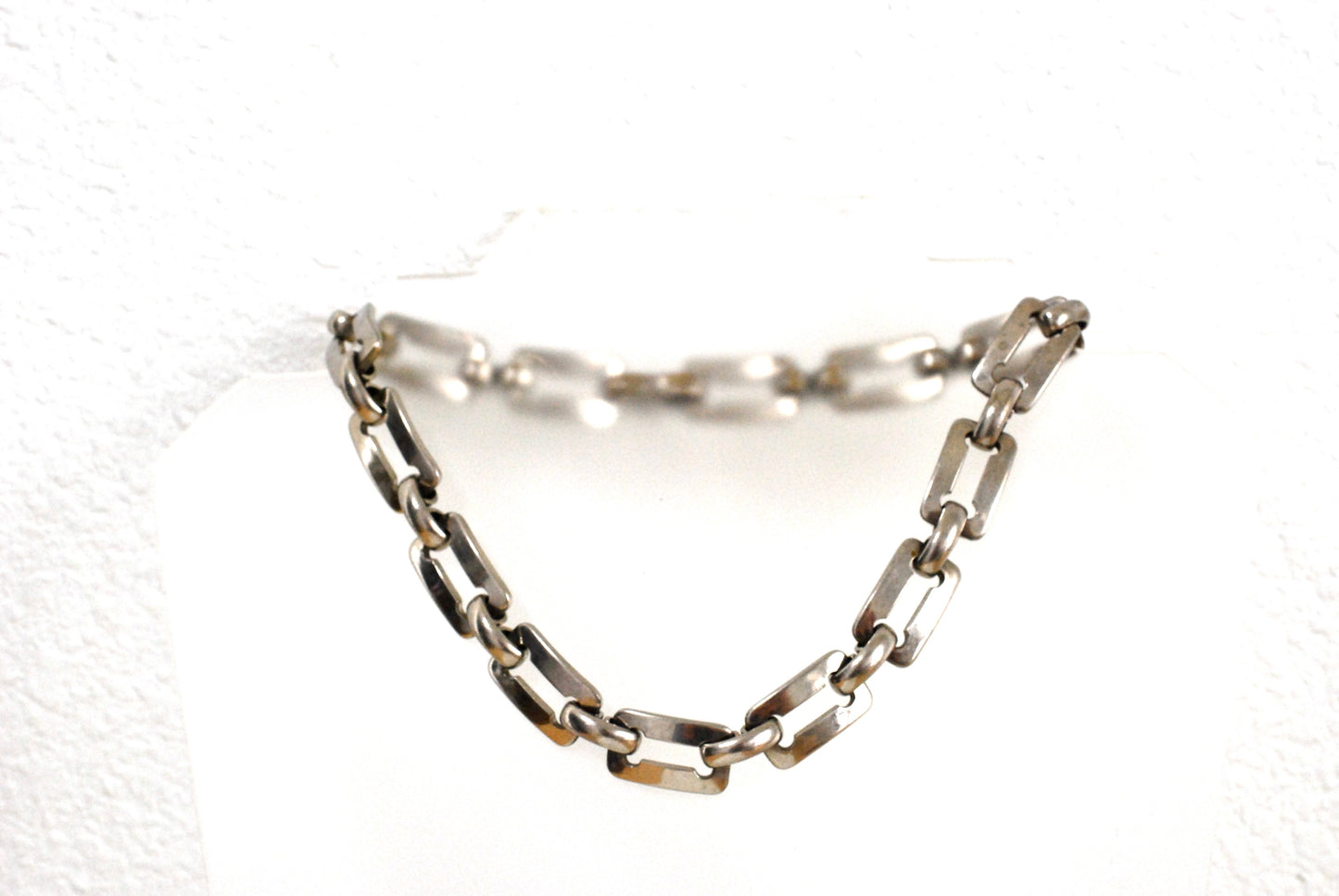 Vintage Chunky Steel Link Choker Necklace