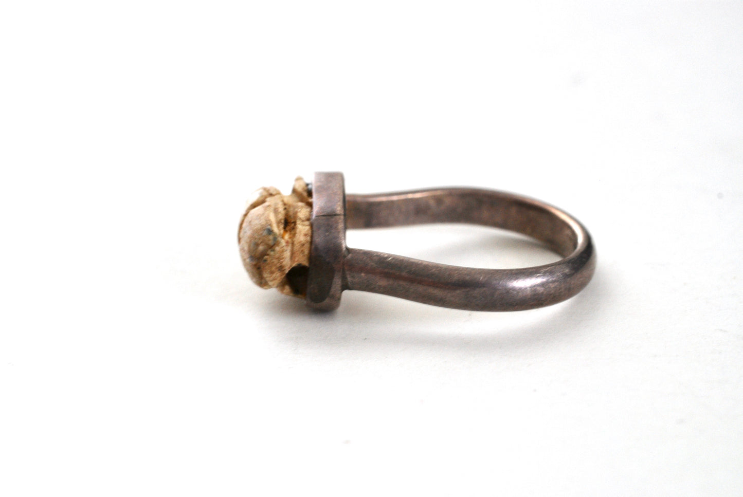 Egyptian Revival Sterling Silver Scarab Ring