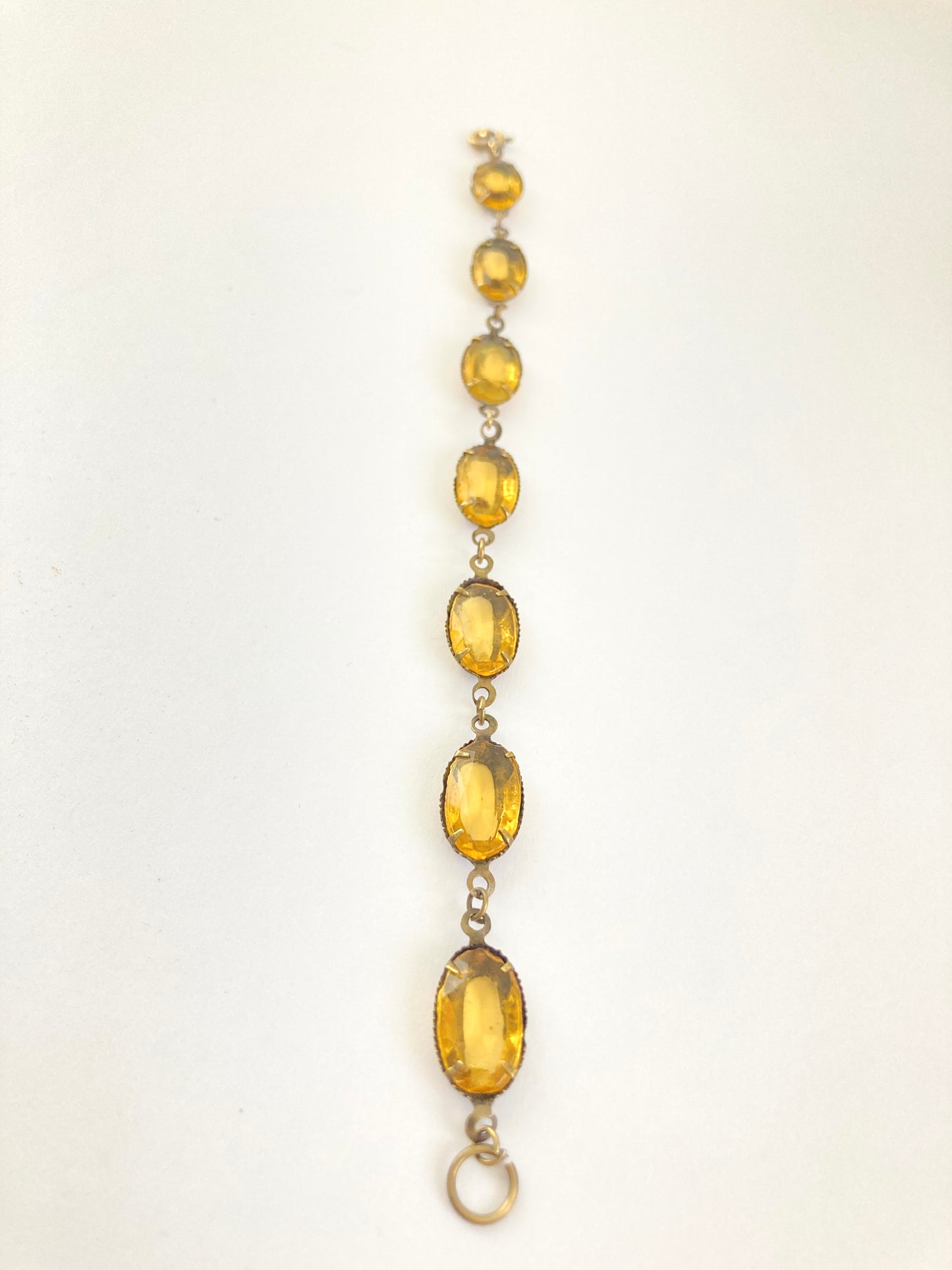 Antique Citrine Glass Link Bracelet