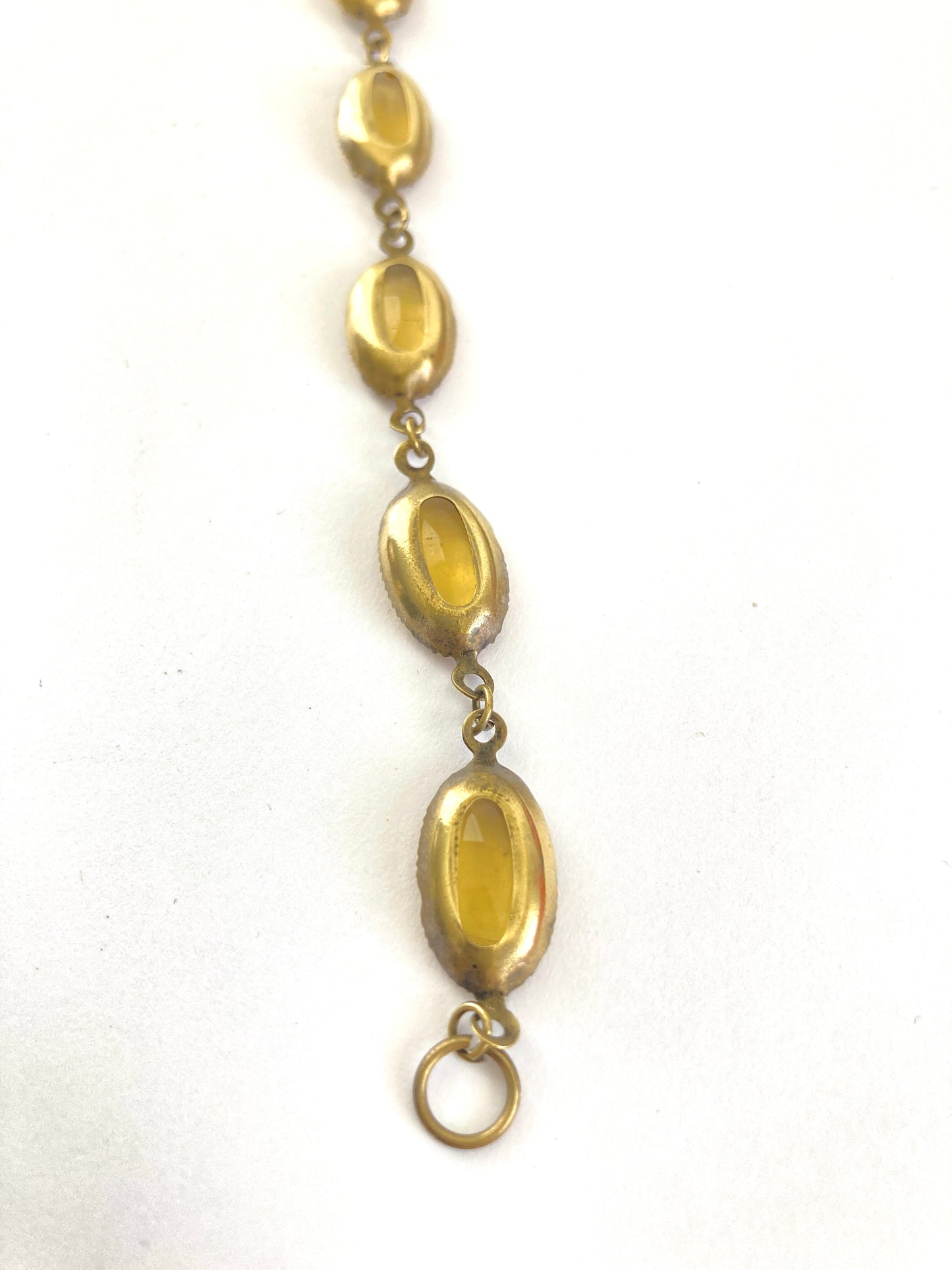 Antique Citrine Glass Link Bracelet