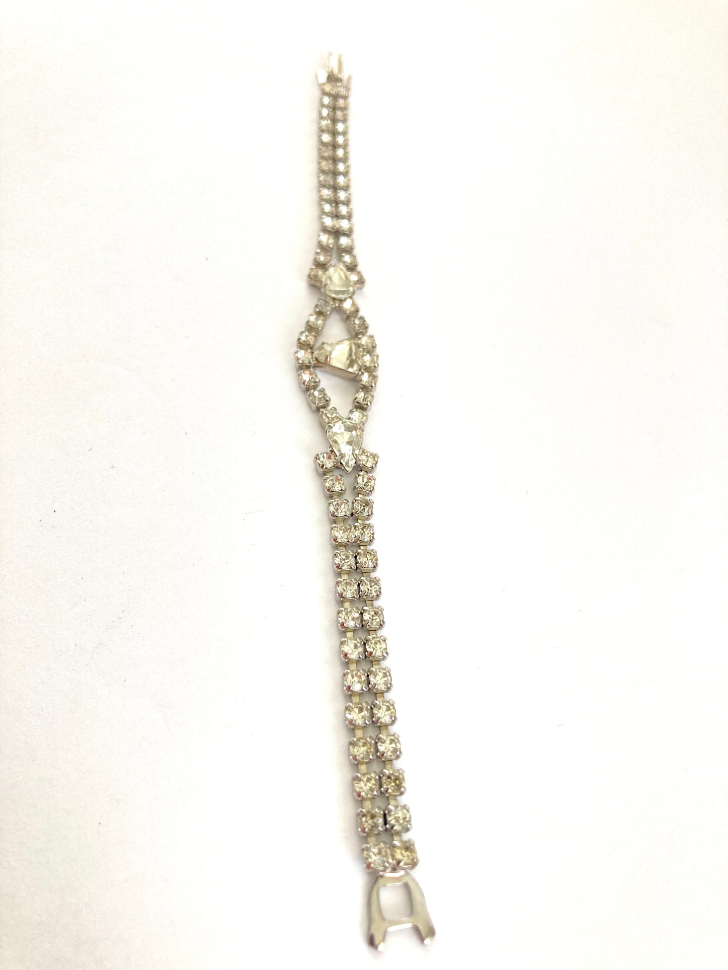 Double Strand Clear Rhinestone Bracelet w/Centerpiece