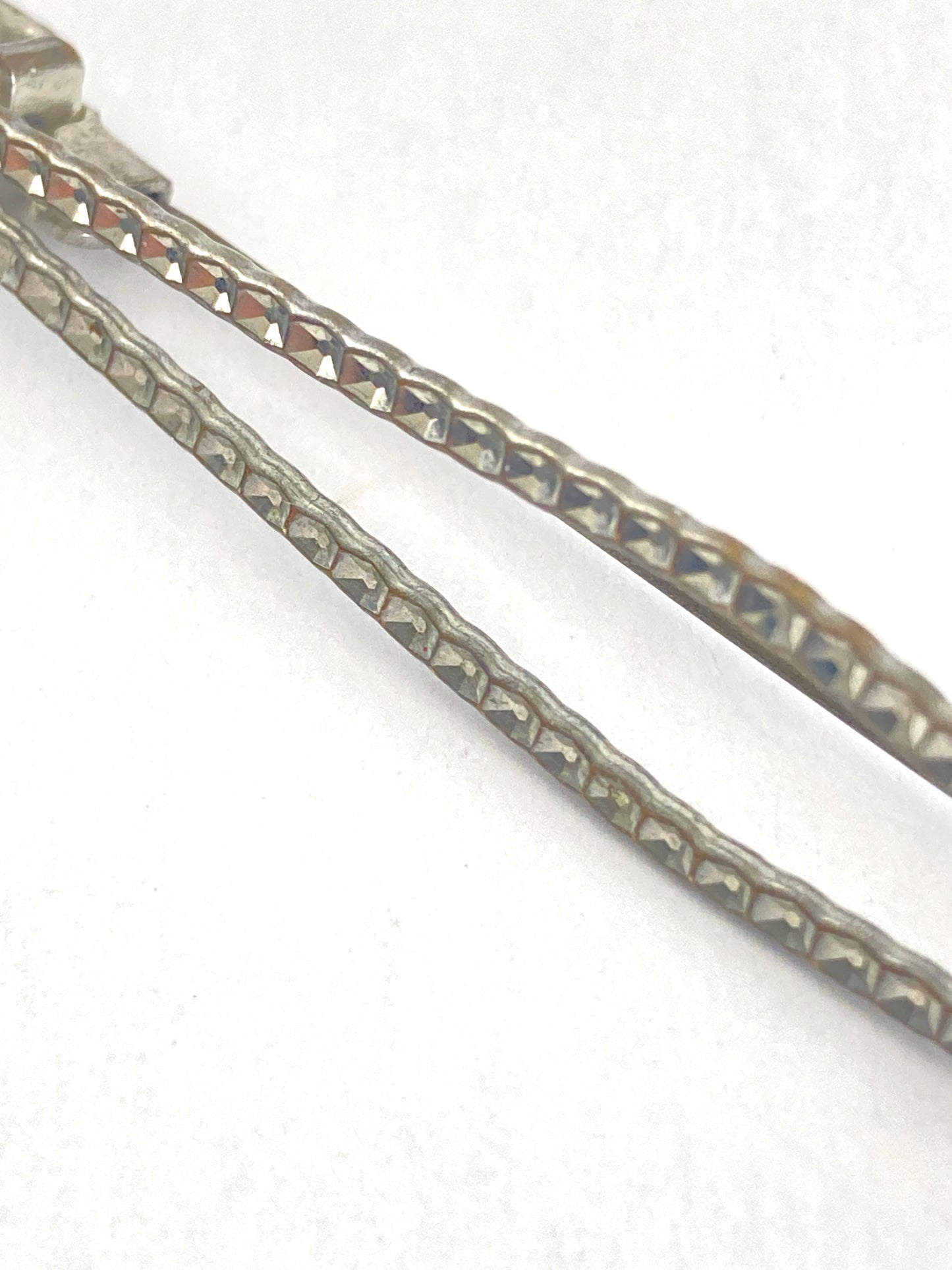 Large Openwork Stamped Metal Bar Brooch