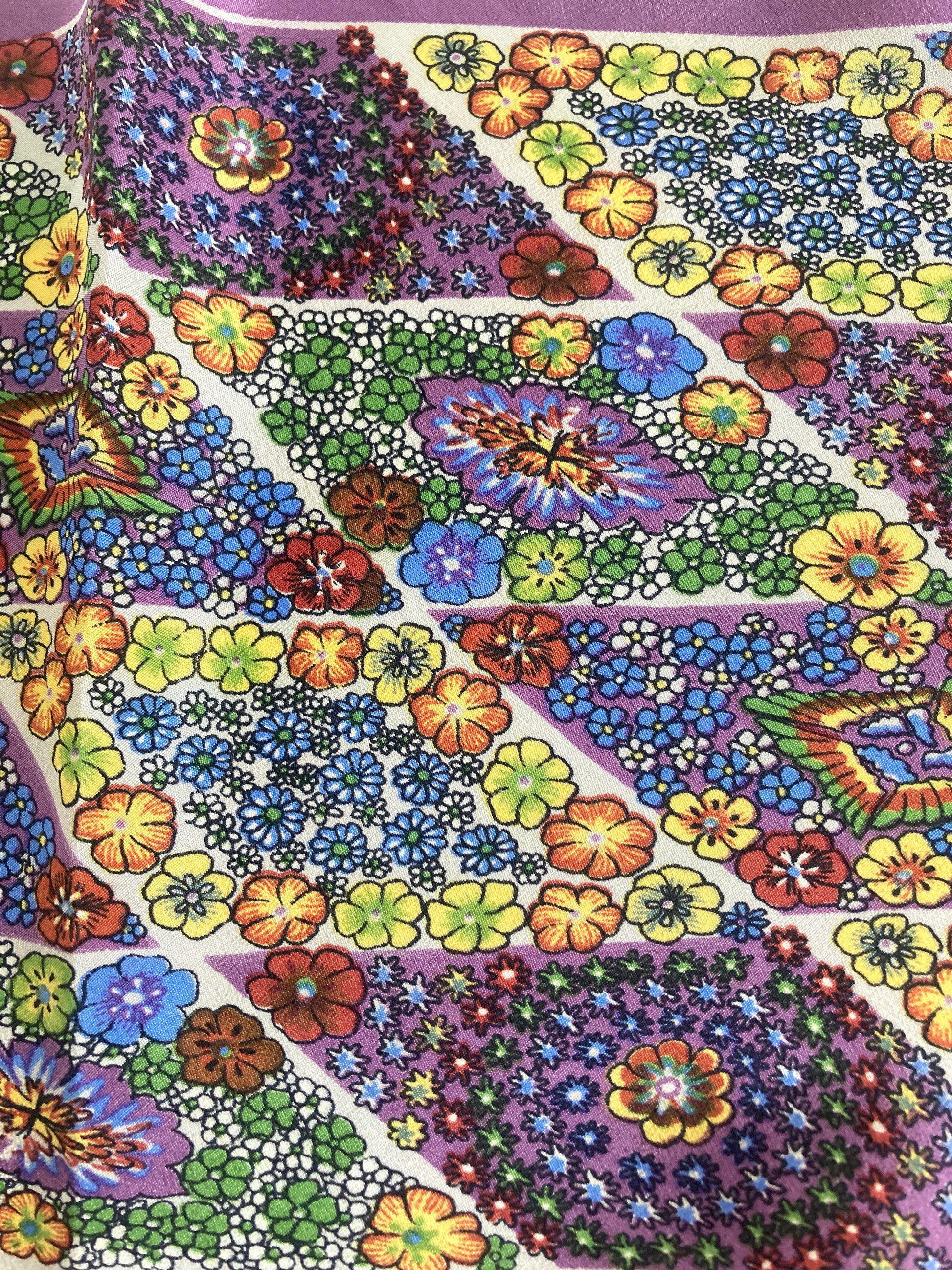 Long Pointed Floral Scarf in Purple by Echo