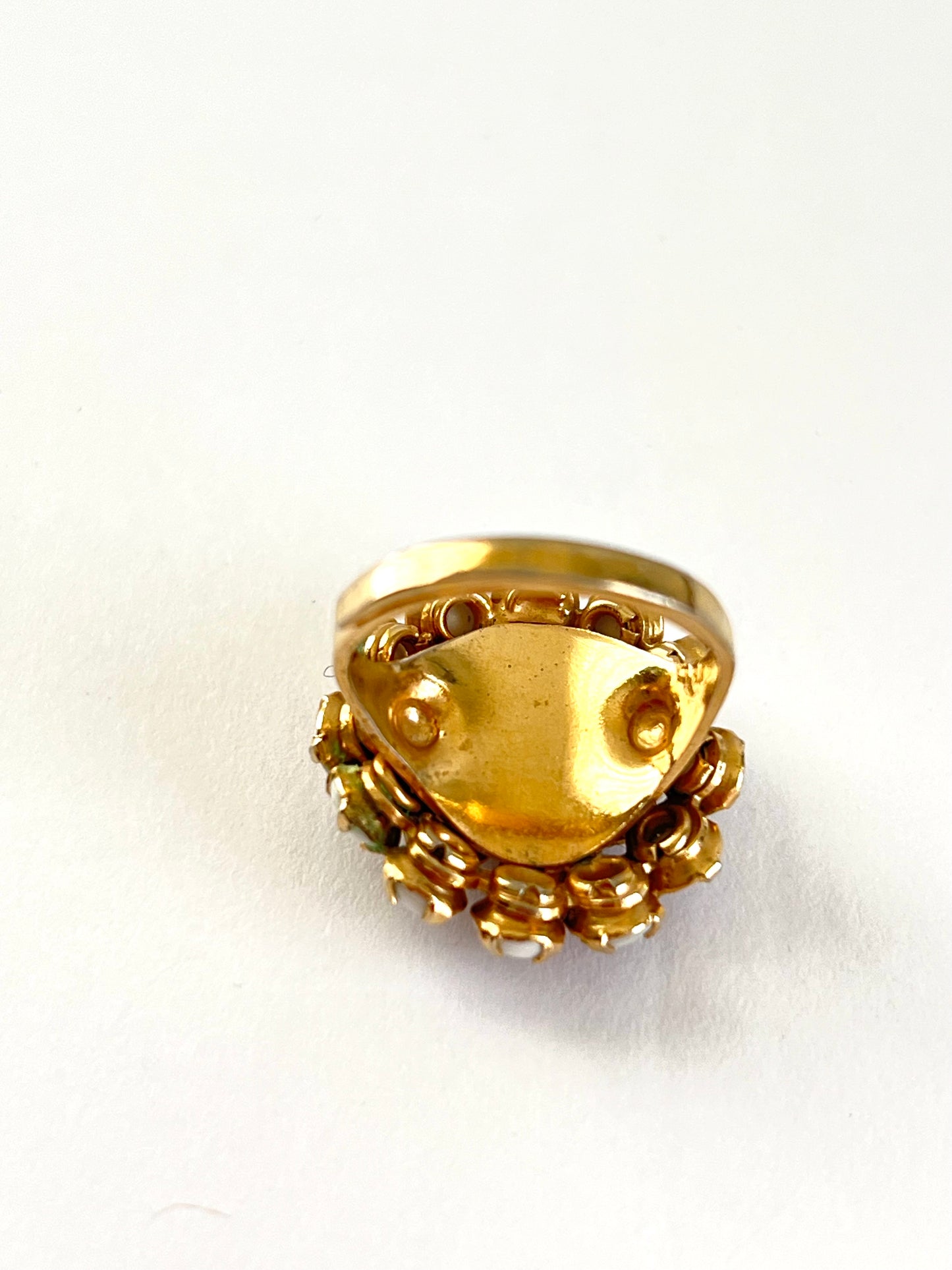 Milk Glass Cluster Cocktail Ring