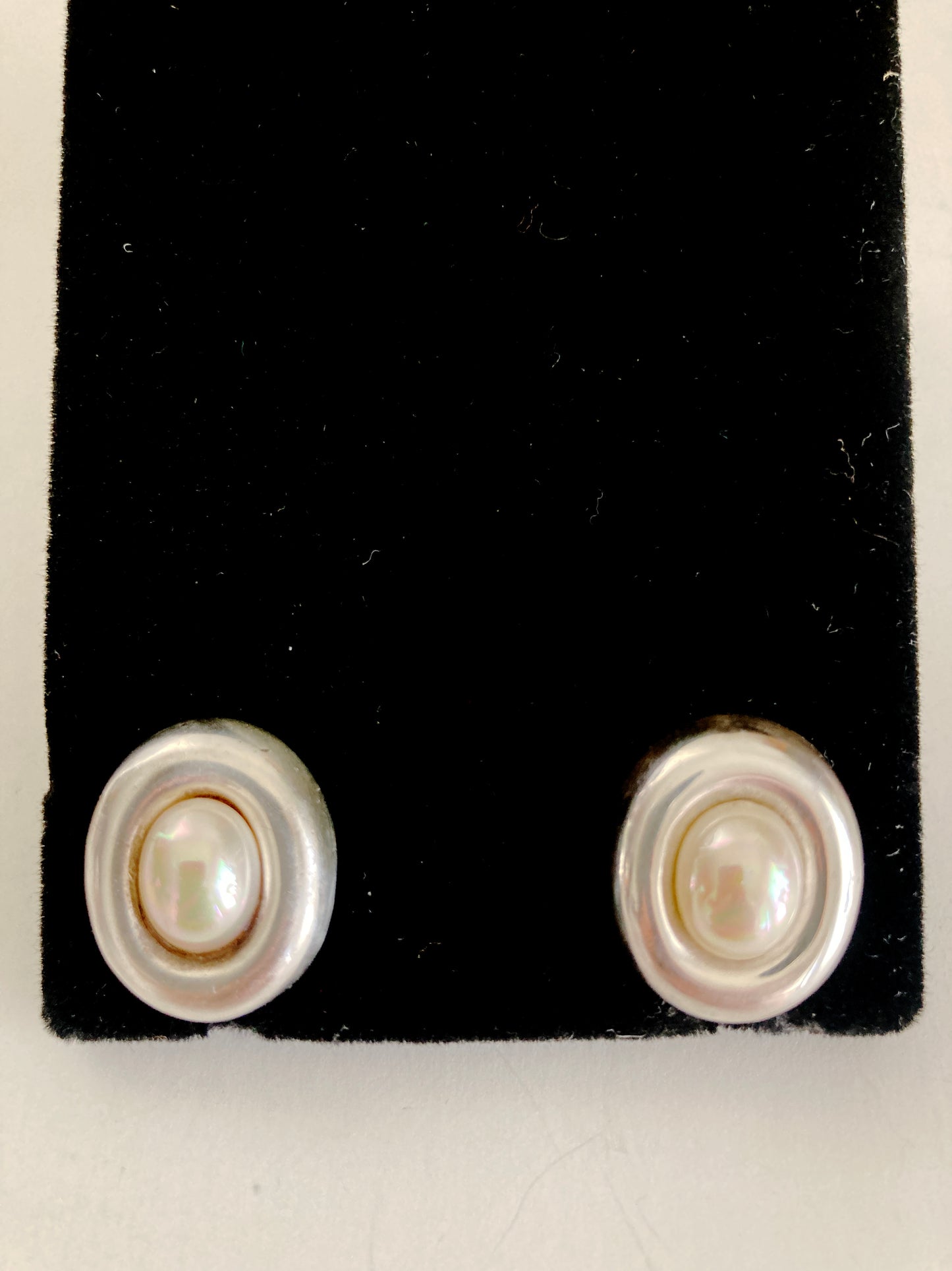 Sterling Silver and Faux Pearl Earrings by Barra
