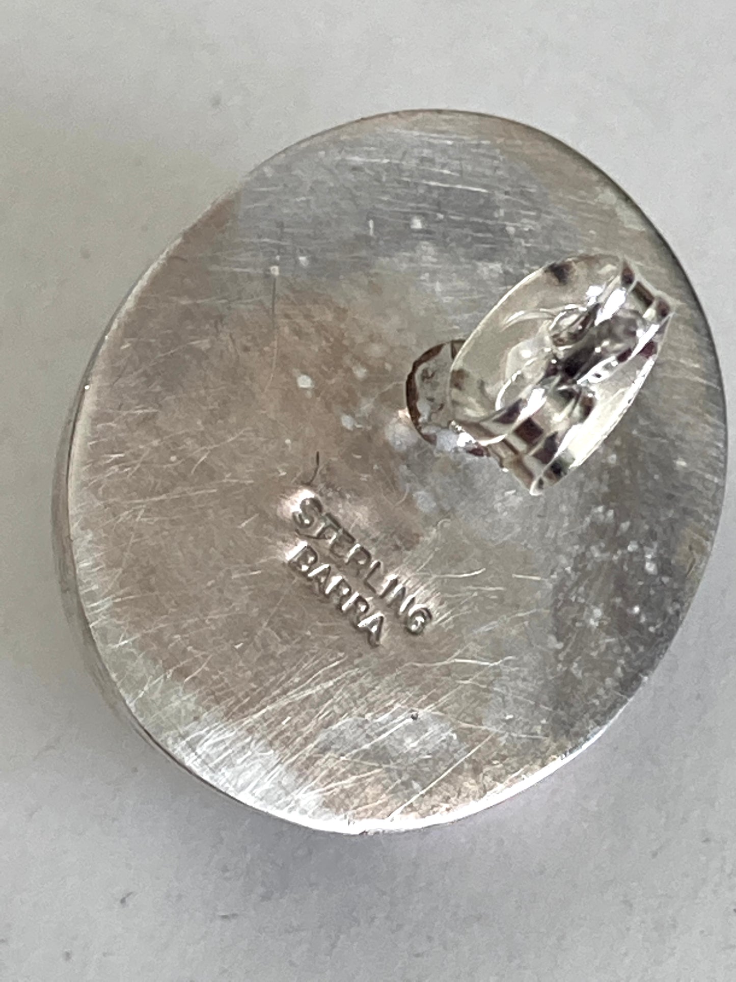 Sterling Silver and Faux Pearl Earrings by Barra