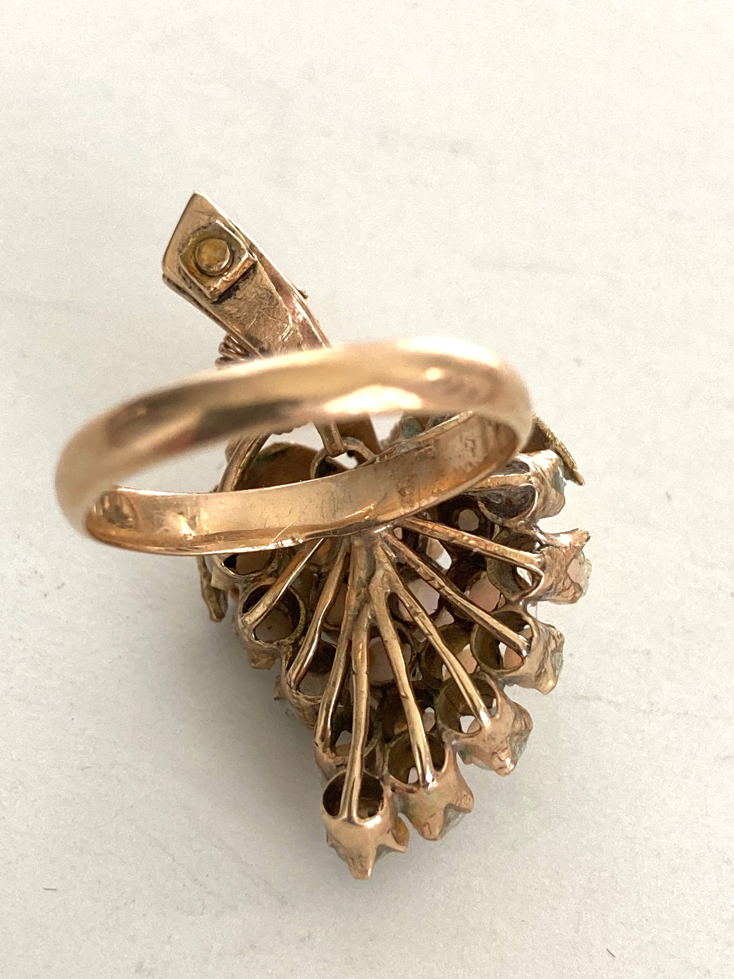 14k Opal Grape Cluster Ring US size 7 1/2